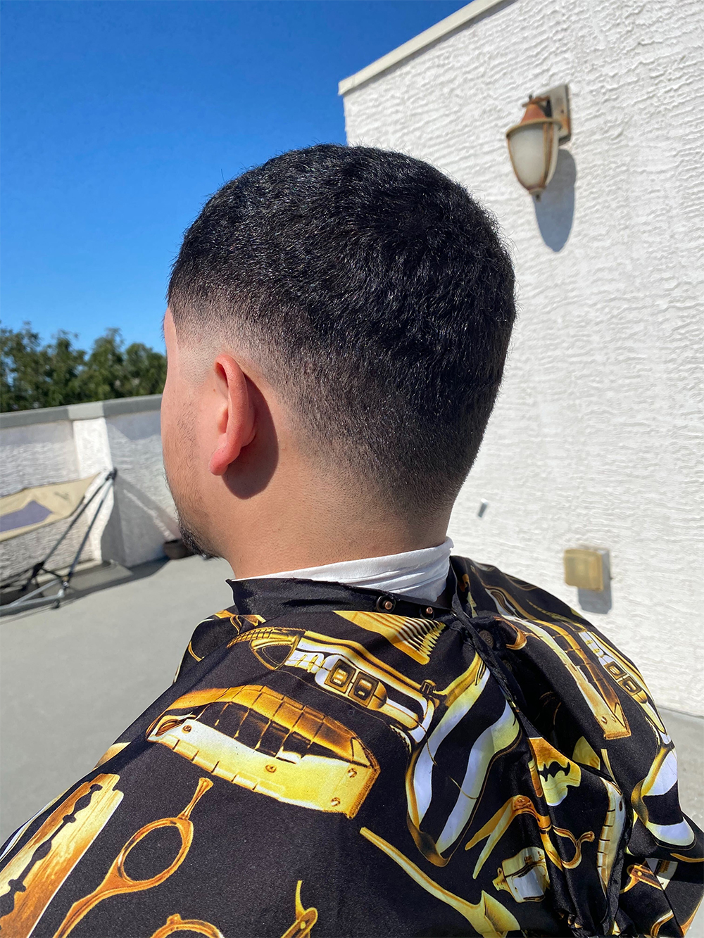 Close-up of a blended fade from The Barber Shock gallery