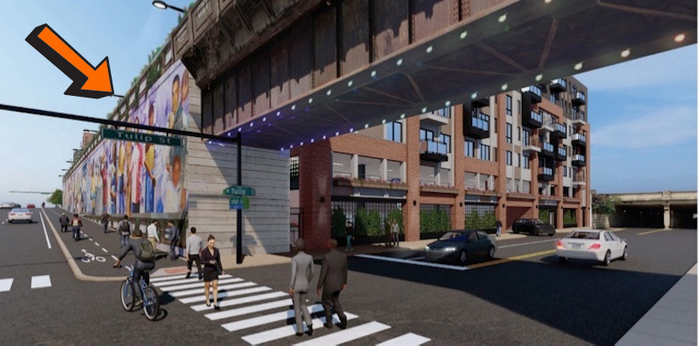 Rendering of bridge and crosswalk. 